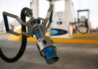 Close up of a natural gas station pump