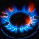 Pilot light blue and orange flames
