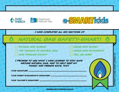 Natural Gas Safety-SMART certificate